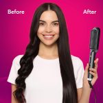 AGARO Hair Straightening Brush, Hair Straightening Comb For Women, Fast Heating, Ionic Care, 5 Heat Settings, Hair Straightener, Hot Brush, Gives Naturally Straight Hair in 5 Mins, Black, HSB2107 - Image 5