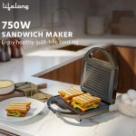Lifelong Sandwich Griller 750 W, Classic Pro - Auto Cut off & Power Indicator | Sandwich Maker with 4 Slice Non-Stick | Fixed Plates for Sandwiches at Home with 1 Year Warranty (Black, LLSM120G) - Image 2