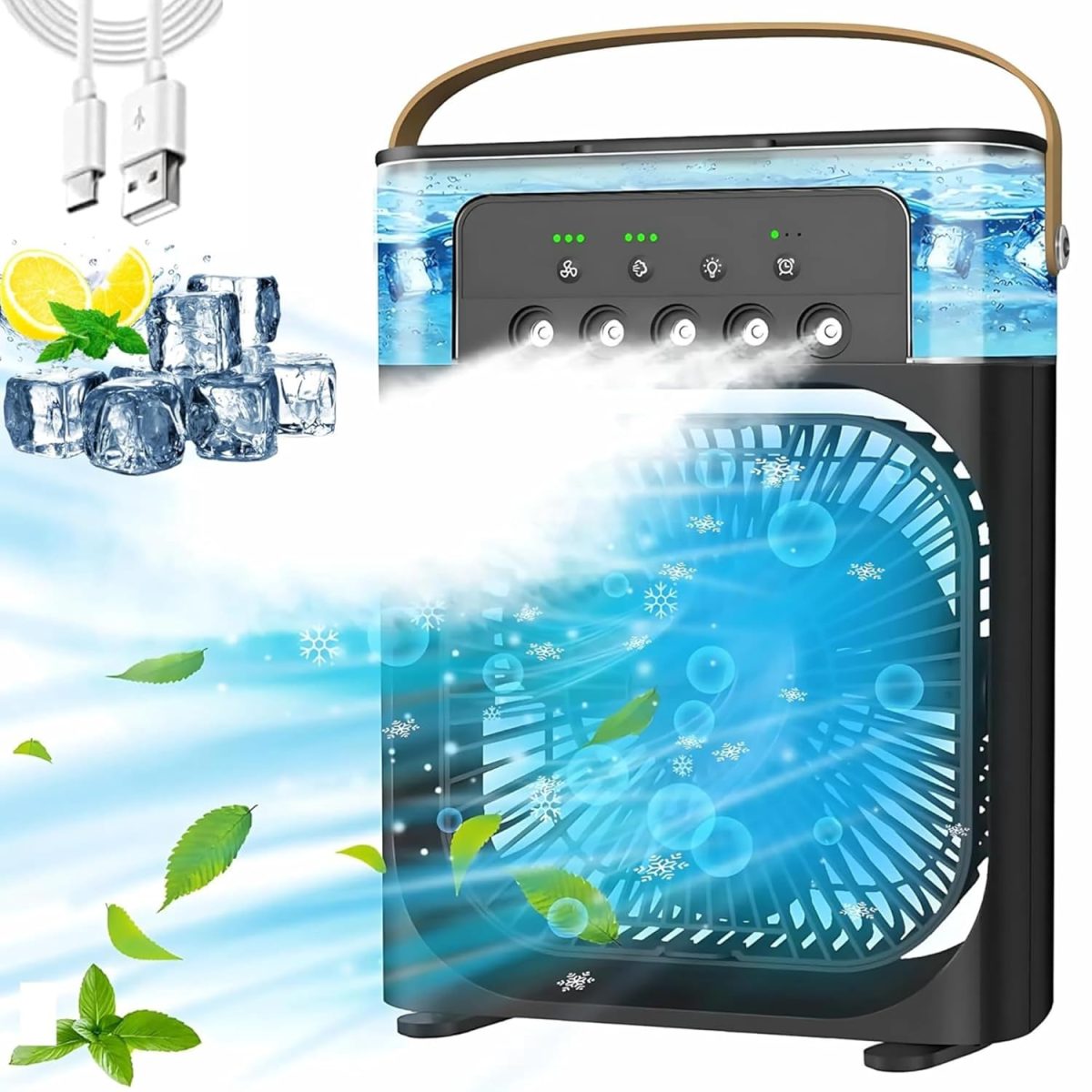 Enfogo (Enjoy calm Summer With 15 Years Warranty) Transform your environment with the Portable Air Conditioner Fan,this combines a desk fan and mini cooler_Multicolor - Image 9