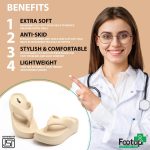 FOOT UP Women’s Soft EVA Recovery Slippers | Ultra-Lightweight Cloud Comfort Sandals with Thick Cushioned Sole – Anti-Skid Indoor & Outdoor Everyday Wear Orthopedic Slides - Image 5