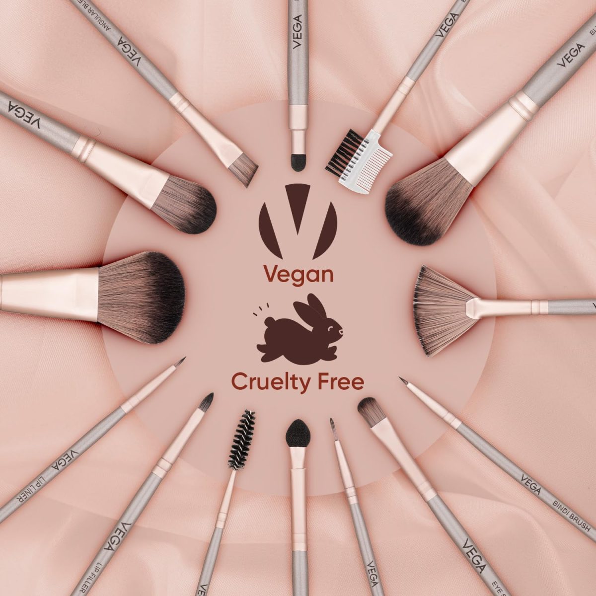 Vega Foundation Brush for Smooth Blending Makeup, Foundation Blender Makeup Brush, Full Coverage Seamless Looking Finish & Even Coverage Make up Brush, (MBN-01) - Image 6