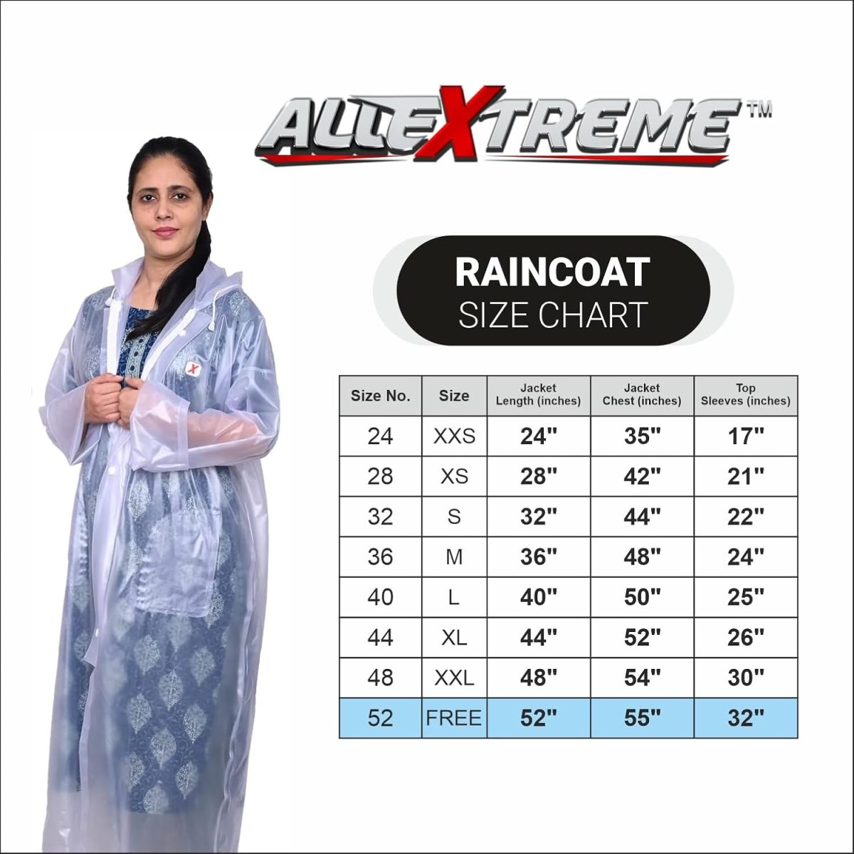AllExtreme Crystal Women Raincoat with Adjustable Hood Water Resistant Reusable Rainwear for Ladies with Carrying Pouch (XXL) - Image 2