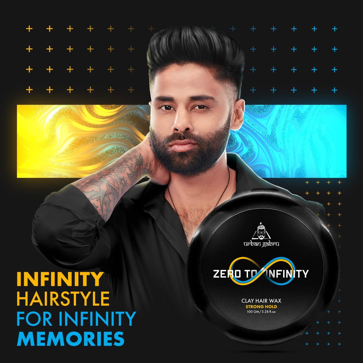 UrbanGabru Clay Hair Wax For Men: Zero to Infinity (100 gm) | Strong Hold Matte Finish | Natural Hair Styling Wax | All Hair Types | No Greasy Residue | Multiple Hairstyles - Image 2