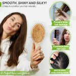 INSIME Wooden hair brush for Women & Men – Bamboo wooden Paddle hair brush for men women Curly hair – Bamboo Wooden brush for hair growth with flat paddle brush comb - Image 4