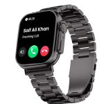 GOBOULT Newly Launched Crown Smart Watch 1.95'' Screen, BT Calling, Working Crown, Zinc Alloy Frame, 900 Nits Brightness, AI Voice Assistant, SpO2 Monitoring, 120+ Sports Mode (Chrome)