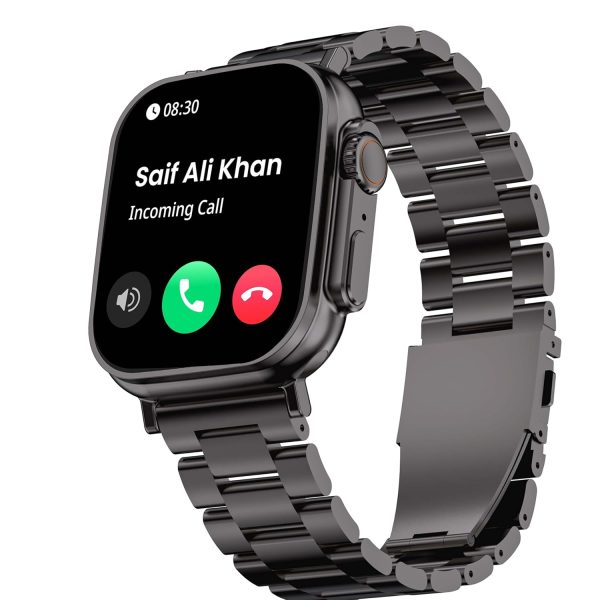 GOBOULT Newly Launched Crown Smart Watch 1.95'' Screen, BT Calling, Working Crown, Zinc Alloy Frame, 900 Nits Brightness, AI Voice Assistant, SpO2 Monitoring, 120+ Sports Mode (Chrome)