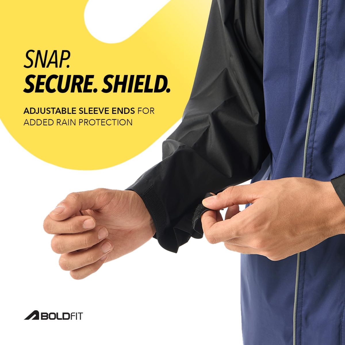 Boldfit Rain Coat For Men Waterproof Unisex Full Length Raincoat Long Raincoat For Women Top Easy Adjustable, Waterproof Bike Riding Poly Micro GuardianX - Image 4