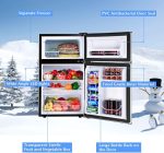 LEONARD USA 115 L Inverter Double Door Mini Fridge Small Refrigerator with Separate Deep Freezer Compartment & Interior Light for Home, Office or Bar (Based on American Technology) (Black & Silver) - Image 2