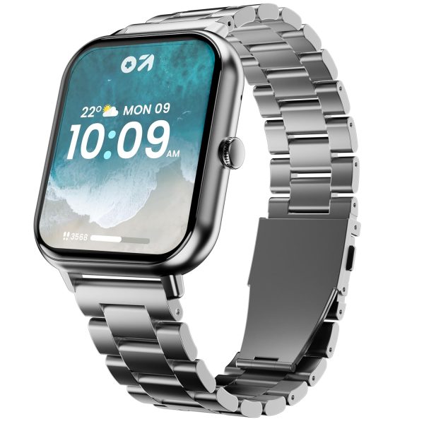 GOBOULT Drift+ Smart Watch 1.85''HD Screen, Bluetooth Calling, IP68, 500 Nits Brightness,150+ Watchfaces, AI Voice Assistant, SpO2 Monitoring, 100+ Sports Mode Smartwatch (Chrome)