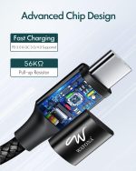 Wayona Type C to Type C 65W/3.25A Fast Charging 3M/10ft Long Braided USB C to C Cable Compatible with iPhone 15 Series,Samsung Galaxy S25 Ultra,S24/S23/S22/S21/S20, iPad, Macbook Air/Pro (3M, Black) - Image 7