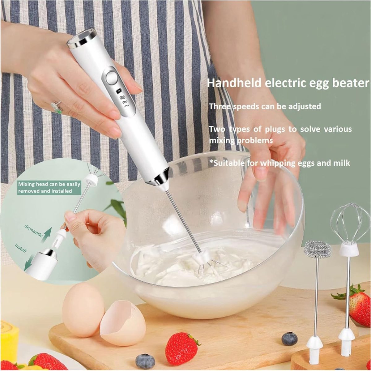 Primesky® Milk Frother Hand Blender Coffee frother Electric USB Rechargeable Electrics Foam Maker Electric Coffee Beater for Cappuccino Whisker for Egg Blender - Image 8