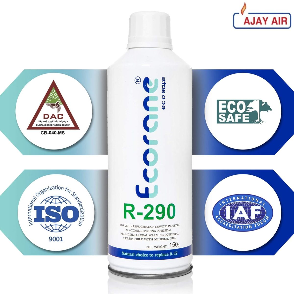 ECORANE® Portable High Purity Good Propane r290 refigerant Gas Cylinder Canister Suitable for use in a Range of Refrigeration and air Conditioning Applications. (150gm) (2) - Image 3