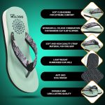 DOCTOR WALK Women's Floral Print Flip Flops, Mint Green, Comfort Platform Sandals - Image 5