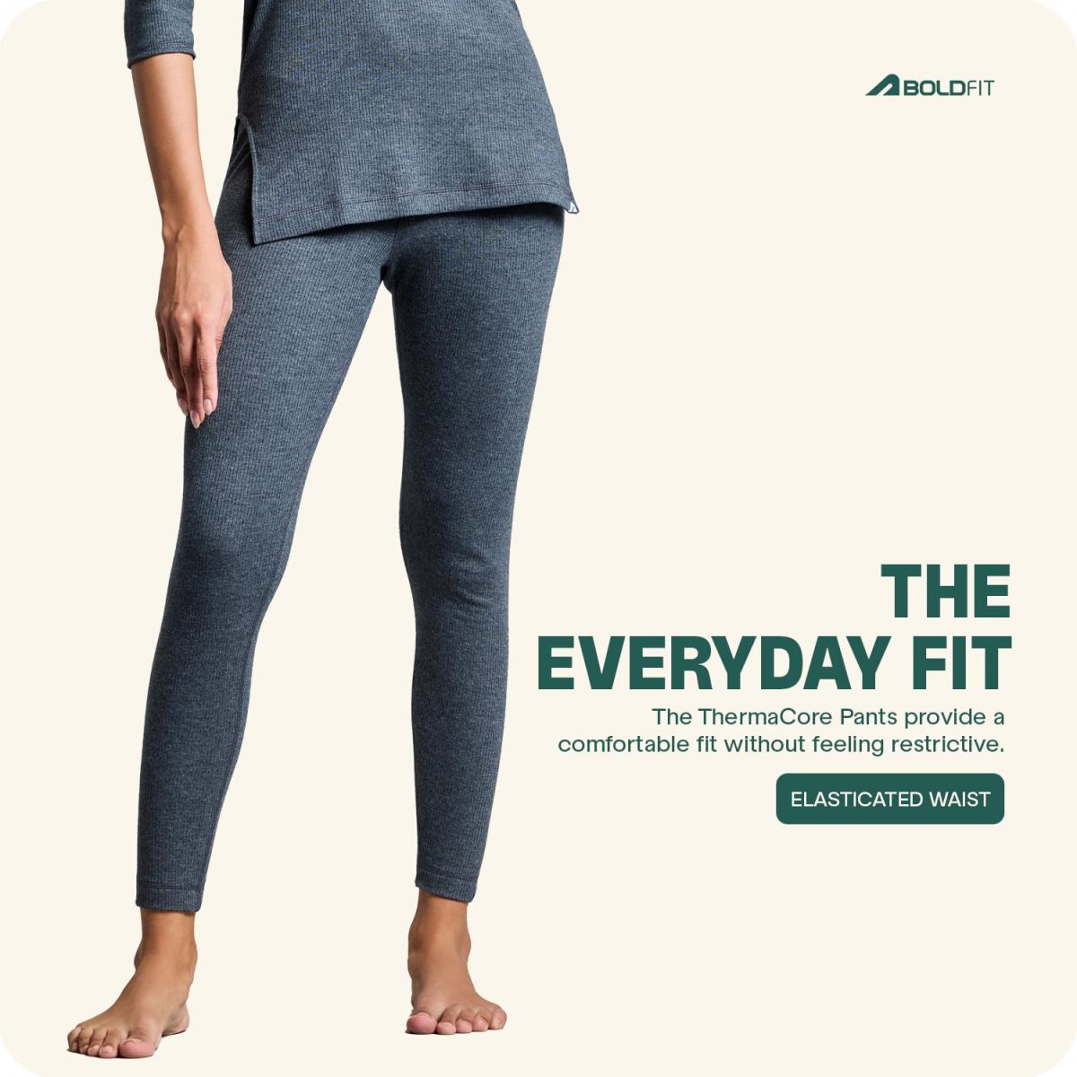 Boldfit Bottom Thermal Wear for Women Regular Fit Leggings Winter Wear for Women Natural Insulation Lower Body Warmer for Women Cotton-Viscose Thermals - Image 4