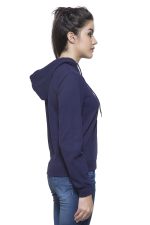 Maniac Womens Sweatshirt || Hooded Fullsleeve || Navy Cotton Sweatshirt - Image 3