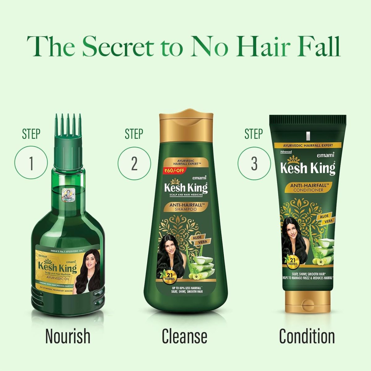 Kesh King Anti Hairfall Shampoo with aloe and 21 herbs, 340ml - Image 6