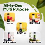 InstaCuppa Stainless Steel Portable Blender for Smoothies & Juices,Mixer Juicer that Crushes Ice,Electric Shaker USB Rechargeable Battery with 4000 mAh 230 Watts Motor,500 ML Juice Maker,Black - Image 3