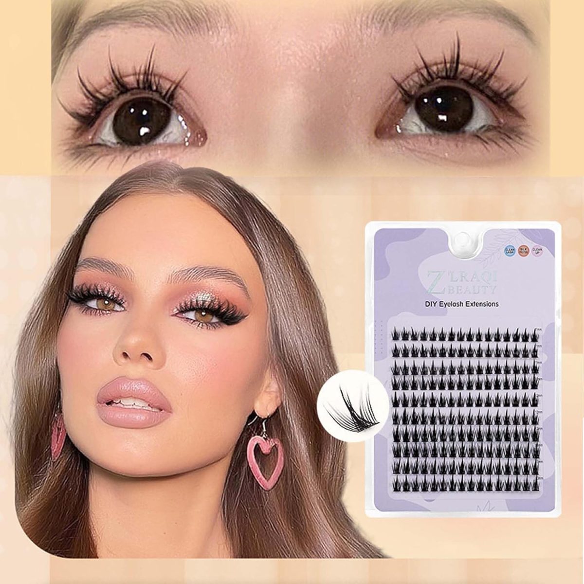 160 PCS Eye Lashes for Women, Natural Look False Eyelashes, Easy to Apply Cluster Lashes, Synthetic Fiber Eyelash Extension Kit for Daily Makeup and Special Occasions - Image 7