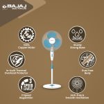 Bajaj Frore Neo 400 MM Oscillating Pedestal Fan For Home | Aerodynamically Balanced Blades | 100% Copper Motor | High Air Delivery | 3-Speed Control | Rust Free | 2 Yrs Warranty 【Blue】 - Image 4