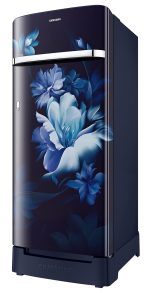 Samsung 215L 5 Star Inverter Direct-Cool Single Door Refrigerator (RR23C2H35UZ/HL,Midnight Blossom Blue) Base Stand Drawer - Image 3