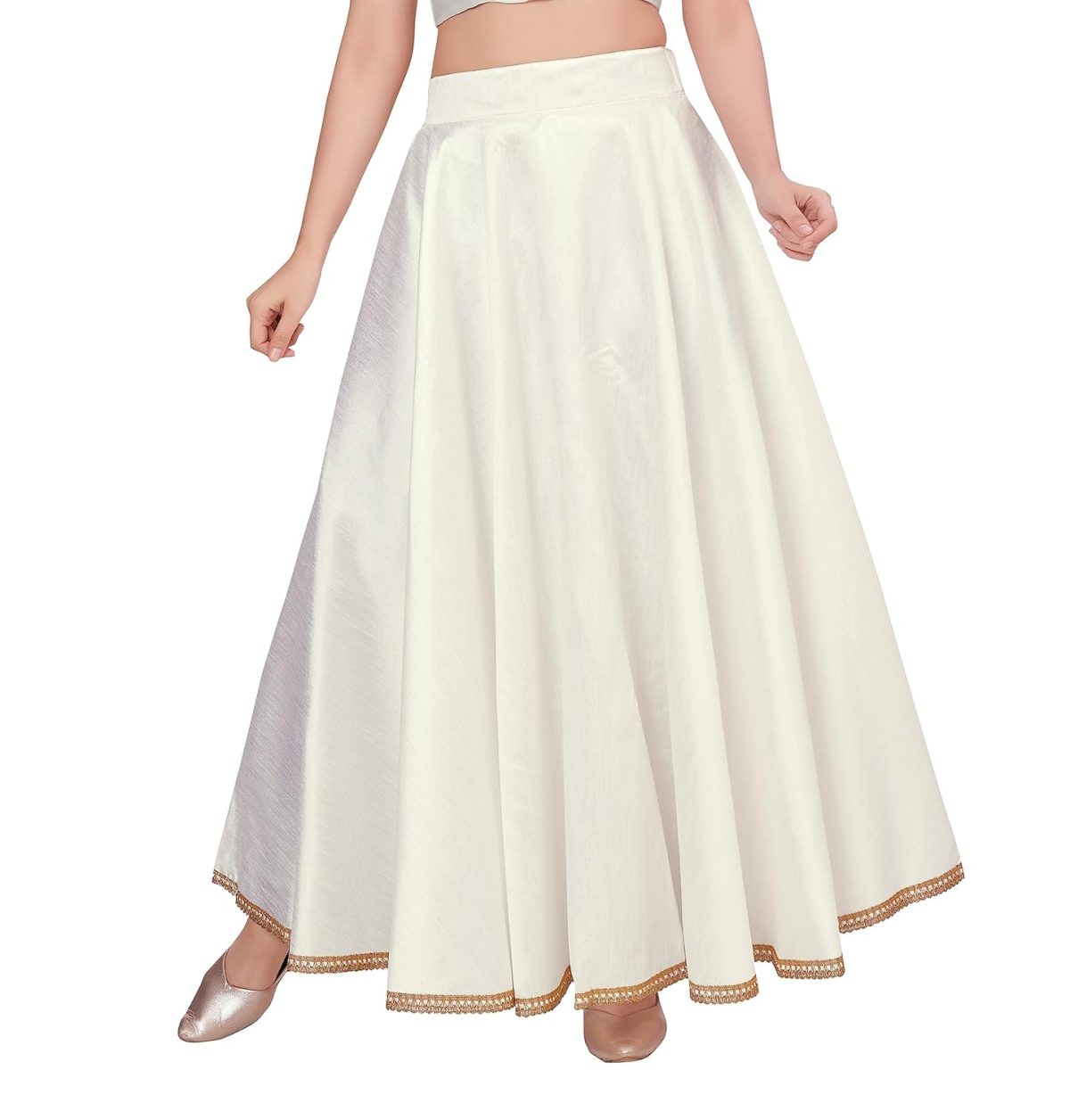 Studio Shringaar Women's Poly Silk Skirt/Lehenga With 8 Meters Maxi Flare (Double Ghera) - Image 4