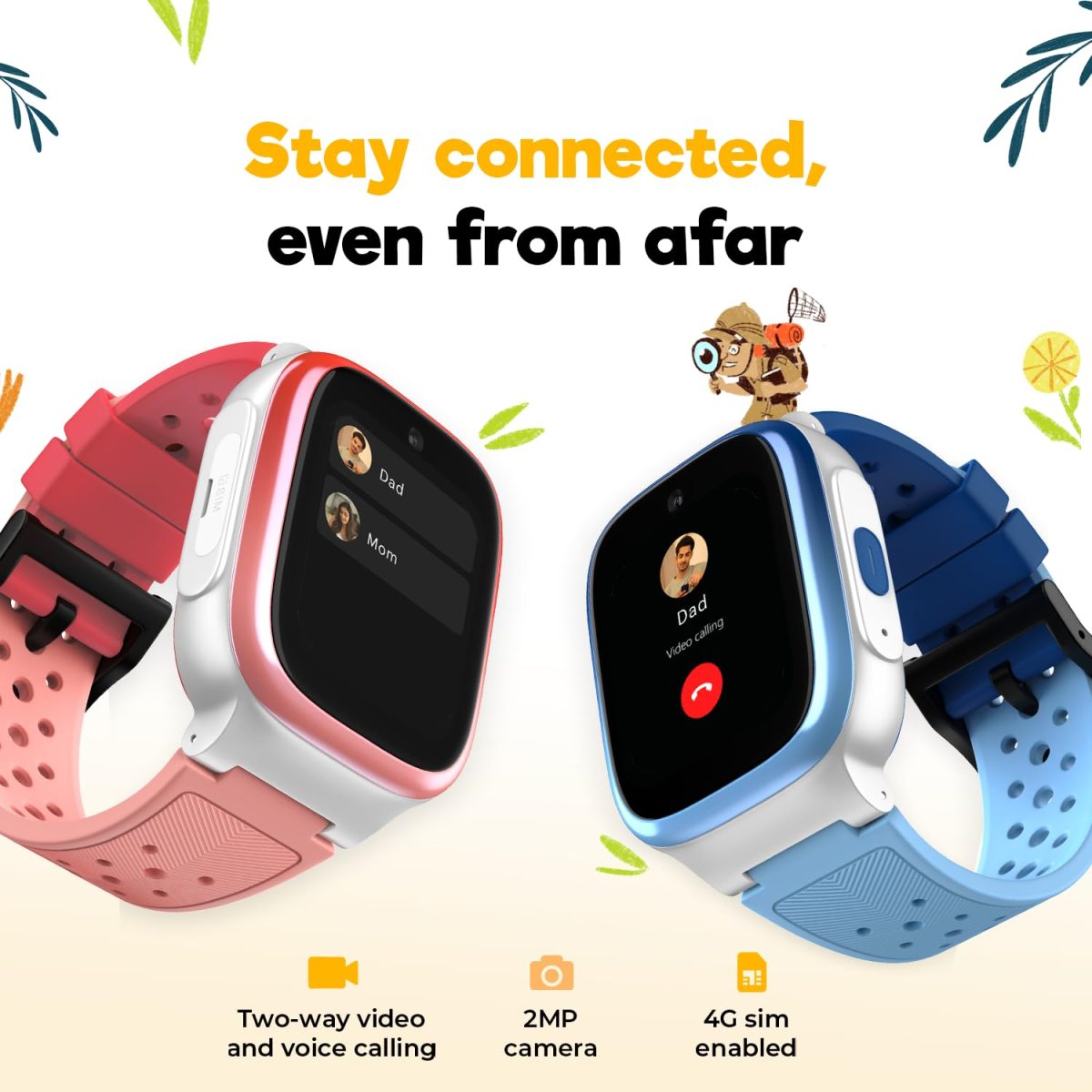 Noise Explorer Kids Smart Watch with GPS Tracking, 2-Way Video & Voice Calling, Safe Zone Alert, School Mode, SOS, Habit Formation, App for Parents (Phantom Blue) - Image 2