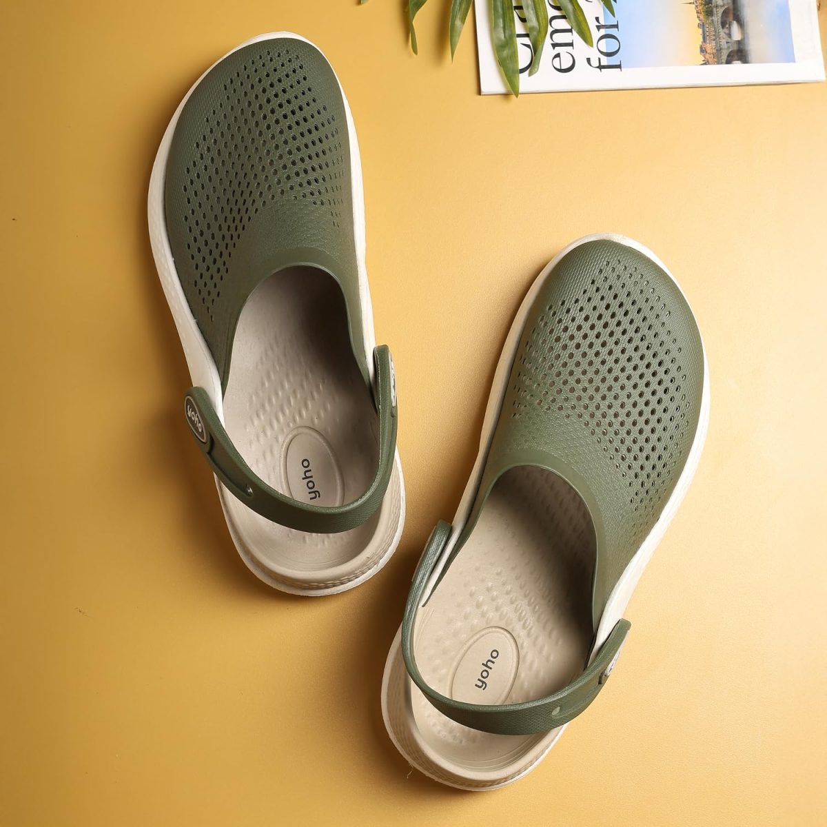 YOHO Easy Glide Clogs for Men | Striking Dual-Tone Design | Ultra-Soft EVA Comfort | Lightweight Build | Slip-On Ease | Durable Everyday Wear - Image 4