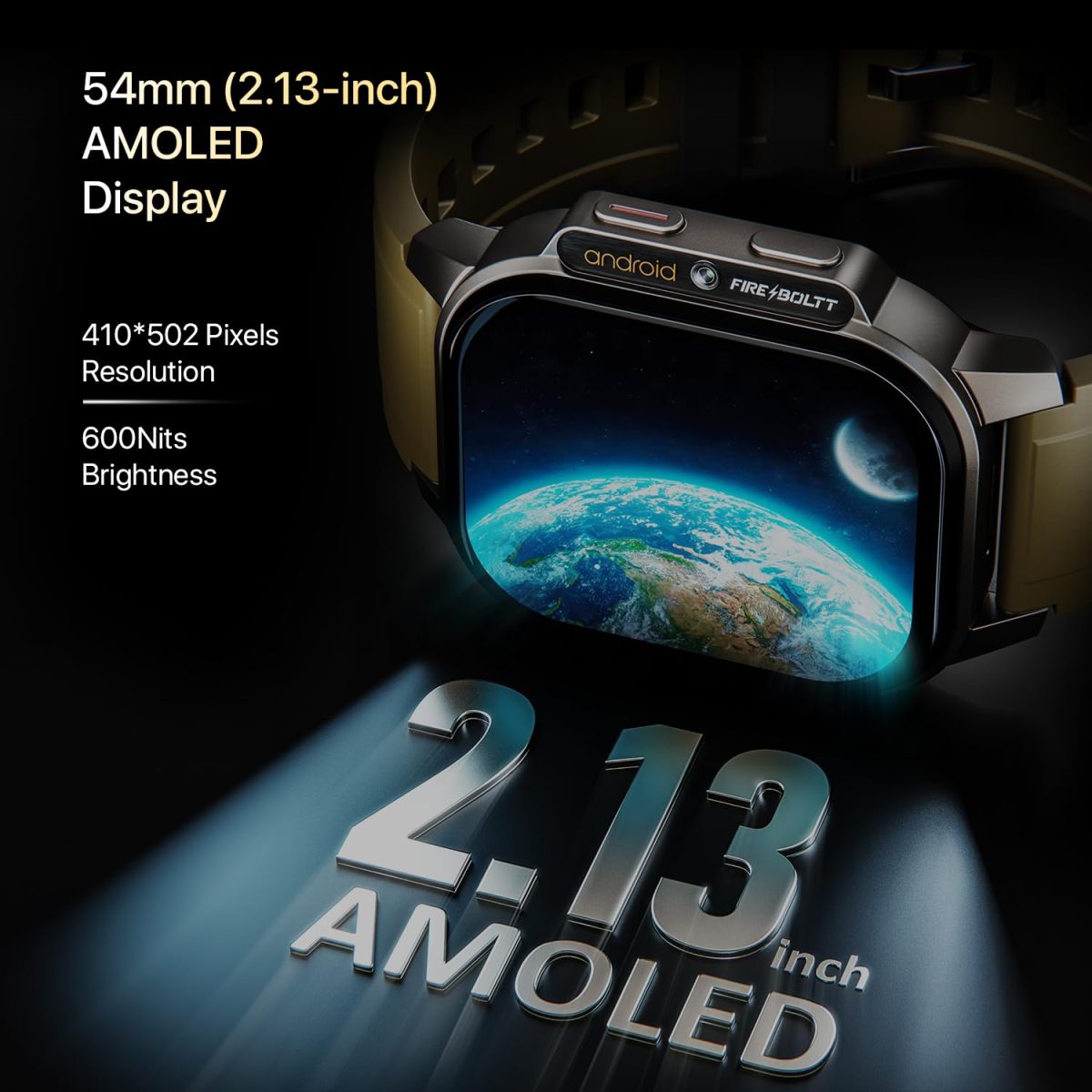 Fire-Boltt Snapp Smart Watch, Selfie Camera, 4G Nano-SIM Slot, 54.1mm AMOLED Display, Play Store- Unlimited apps, 1000mAh Battery, 2GB/4GB RAM + 16GB/64GB ROM (Alpine Olive) - Image 7