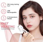 NIYANETAIL Heated Eyelash Curler, Electric Heated Lash Curler Rechargeable, 2 Heating Modes with Sensing Heating Silicone Pad, Portable Handheld Makeup Tools for Women - Image 6