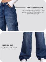 GRECIILOOKS Women's Regular Fit High Rise Pant Baggy High Waist | Bell Bottom Jeans - Image 5