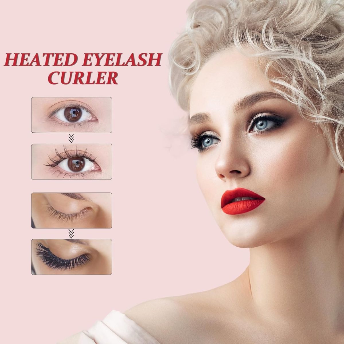 NIYANETAIL Heated Eyelash Curler, Electric Heated Lash Curler Rechargeable, 2 Heating Modes with Sensing Heating Silicone Pad, Portable Handheld Makeup Tools for Women - Image 3