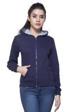 Maniac Womens Sweatshirt || Hooded Fullsleeve || Navy Cotton Sweatshirt - Image 2