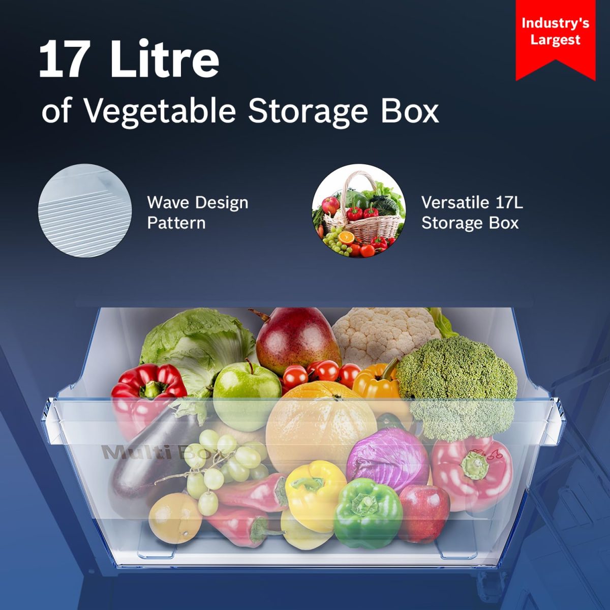Bosch 187L 5 Star Inverter Direct-Cool Single Door Refrigerator (CST18S25PI, Fine Steel, Base Stand with Drawer & Saperator) - Image 8