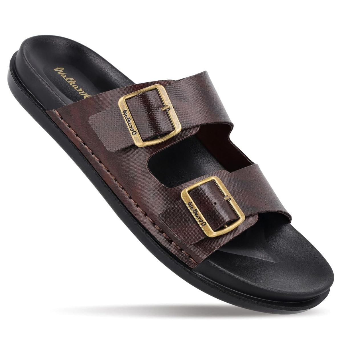 WALKAROO PLUS Bounceez Men's Fashion Sandal with Cushion Insole, Arch Support, Toe Seperator and Dual Buckle Straps for Casual Footwear - WE1337
