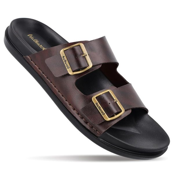 WALKAROO PLUS Bounceez Men's Fashion Sandal with Cushion Insole, Arch Support, Toe Seperator and Dual Buckle Straps for Casual Footwear - WE1337