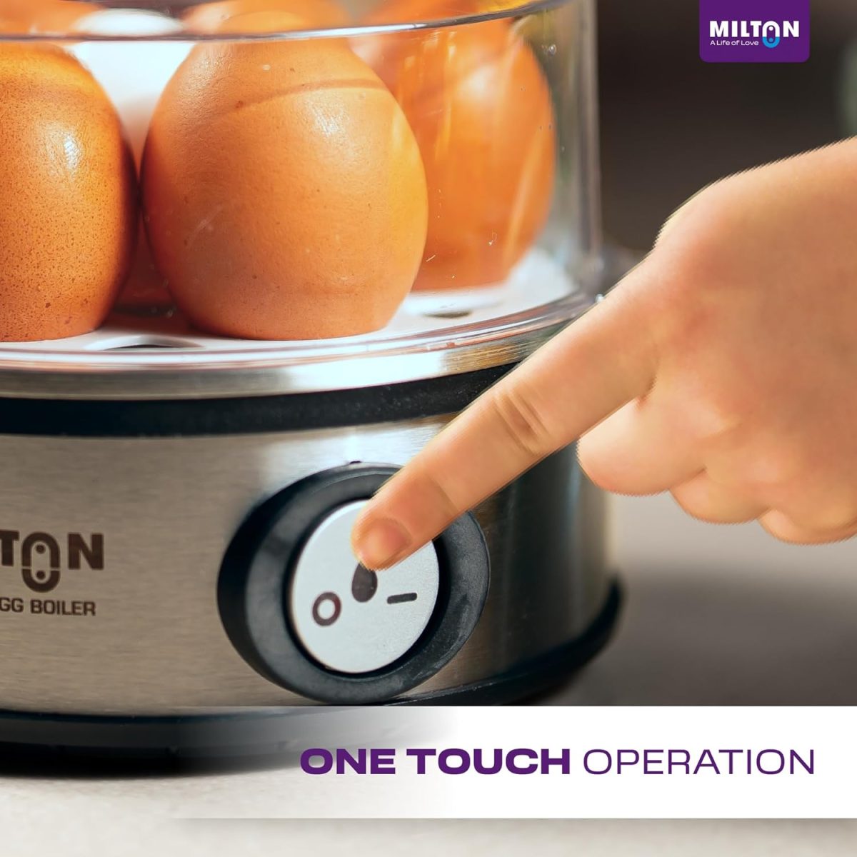 Milton Smart Instant Electric Egg Boiler | Automatic Cut Off | Egg Cooker & Steamer for Boiling Up to 7 Eggs | 3 Boiling Modes | 360 Watt | Stainless Steel Body & Heating Plate | - Image 7