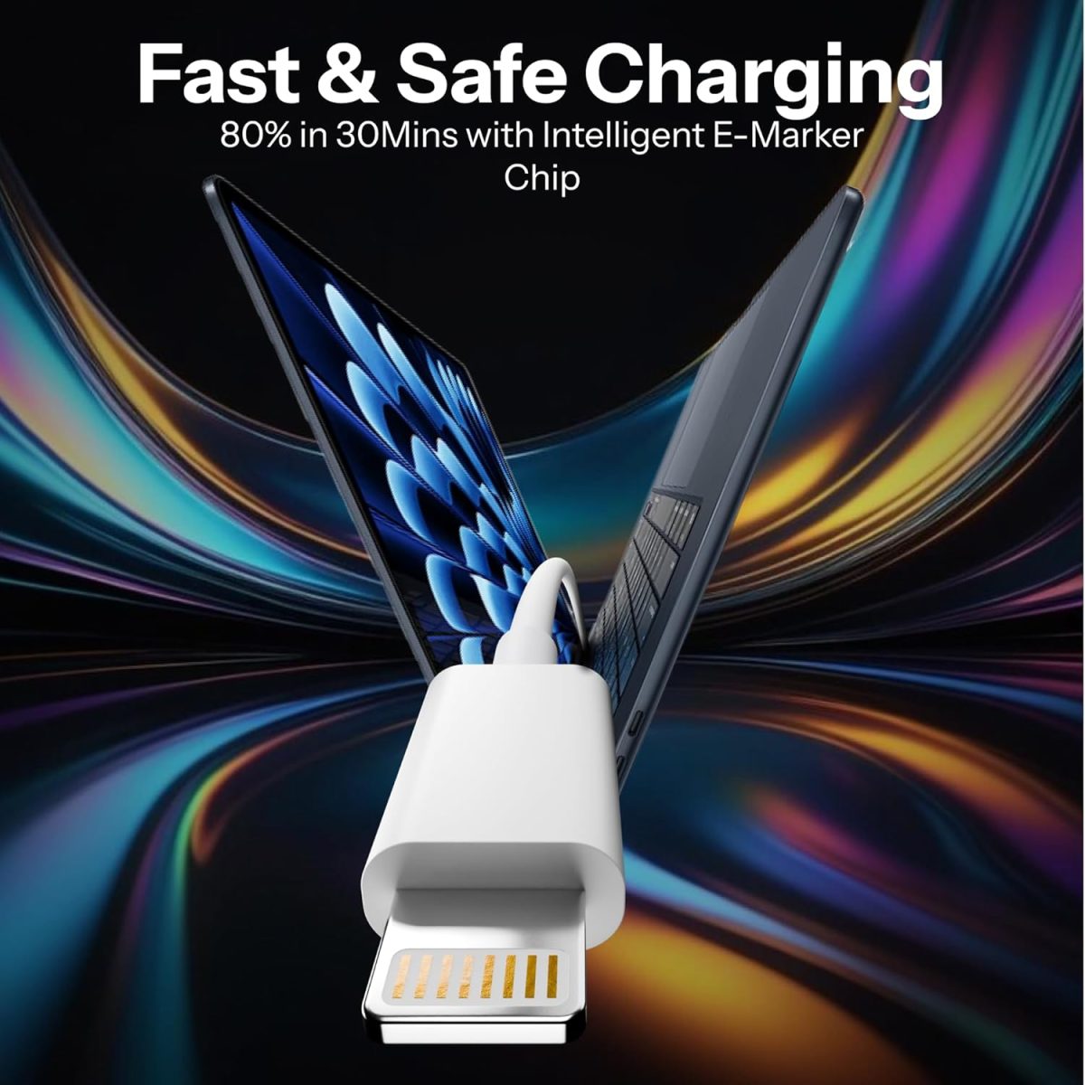 AILKIN USB to Lightning Cable 27W [MFi Certified + 2 Years Warranty*] Fast Charger iPhone Cable for iPhone 14/13/12/11/X/XS/XR/8/Plus, iPad Mini/Pro/Max, USB Type-A Power Delivery Cord (Pack of 1) - Image 6