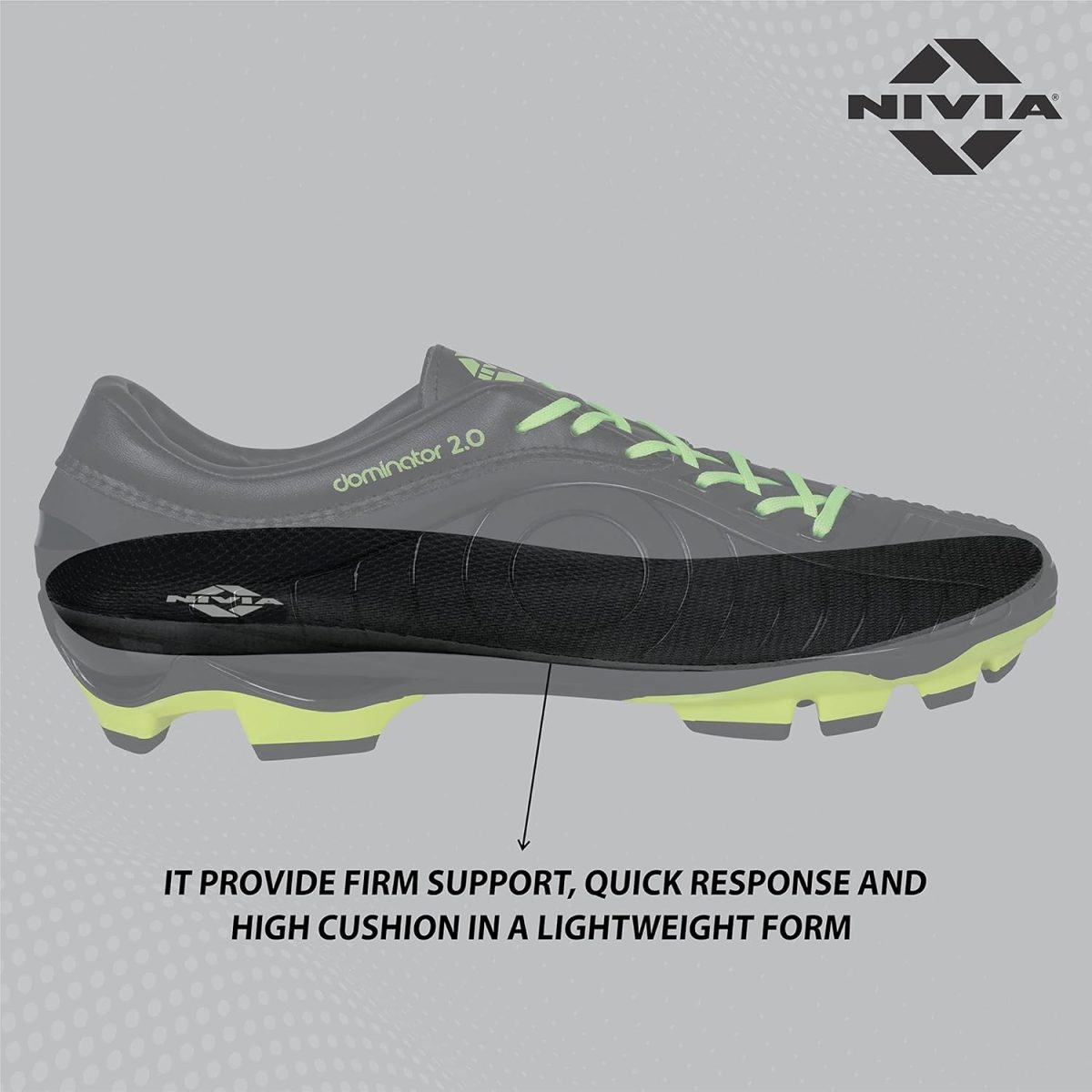 Nivia Dominator 2.0 Football Shoes for Mens | TPU Sole with Direct Injection Molding Technology | A Moulded Removable E.VA Sockliner | Pre-Molded TPU Light Weight Insole - Image 5