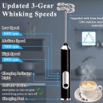 Primesky® Milk Frother Hand Blender Coffee frother Electric USB Rechargeable Electrics Foam Maker Electric Coffee Beater for Cappuccino Whisker for Egg Blender - Image 2