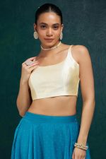 Soch Womens Taffeta Solid Sleeveless Padded Blouse - Image 3