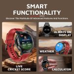 Cult Ranger XR1-1.43" AMOLED Display,Outdoor Rugged Smartwatch for Men, Bluetooth Calling, 8 Days Battery, Continous Heart Rate,100+ Sports Mode, Live Cricket Score, Built-in Flashlight, Free Strap - Image 8