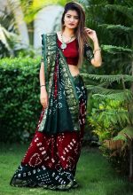DHARMATA ENTERPRISE Women's Bandhani Art Silk Saree With Blouse Piece For Ethnicwear; - DHENT_02 - Image 2
