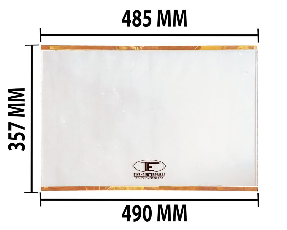 TIKSHA ENTERPRISES (485=490) 357 MM TOUGHENED Glass with Yellow Gold Bidding Compatible for LG Frost Free/Double Door T372JPZU/2019 for 350 to 400 Litre. Match Size Then Order. - Image 3