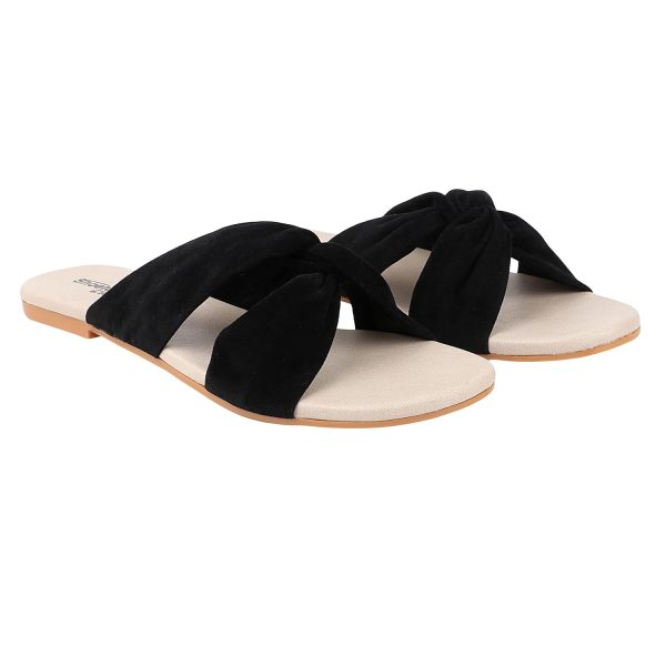 Shoetopia Girls Flat Slide Sandals – Soft Suede Knot Strap Casual Summer Slip-Ons for Everyday Comfort Stylish, |Footwear Lightweight| Durable Design Perfect for Casual Outings Women