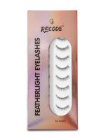 Recode RE06 Featherlight Faux Mink Eyelashes-Transparent Band,Pack of 10
