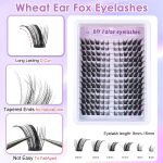 MAYCREATE® Cat Eyelash Clusters Varied Length Individual Eyelash Clusters Fluffy Winged Eyelashes Clusters False Eyelashes Non-sticky DIY Cat Eyelash Clusters Party Makeup Eyelash Clusters - Image 2