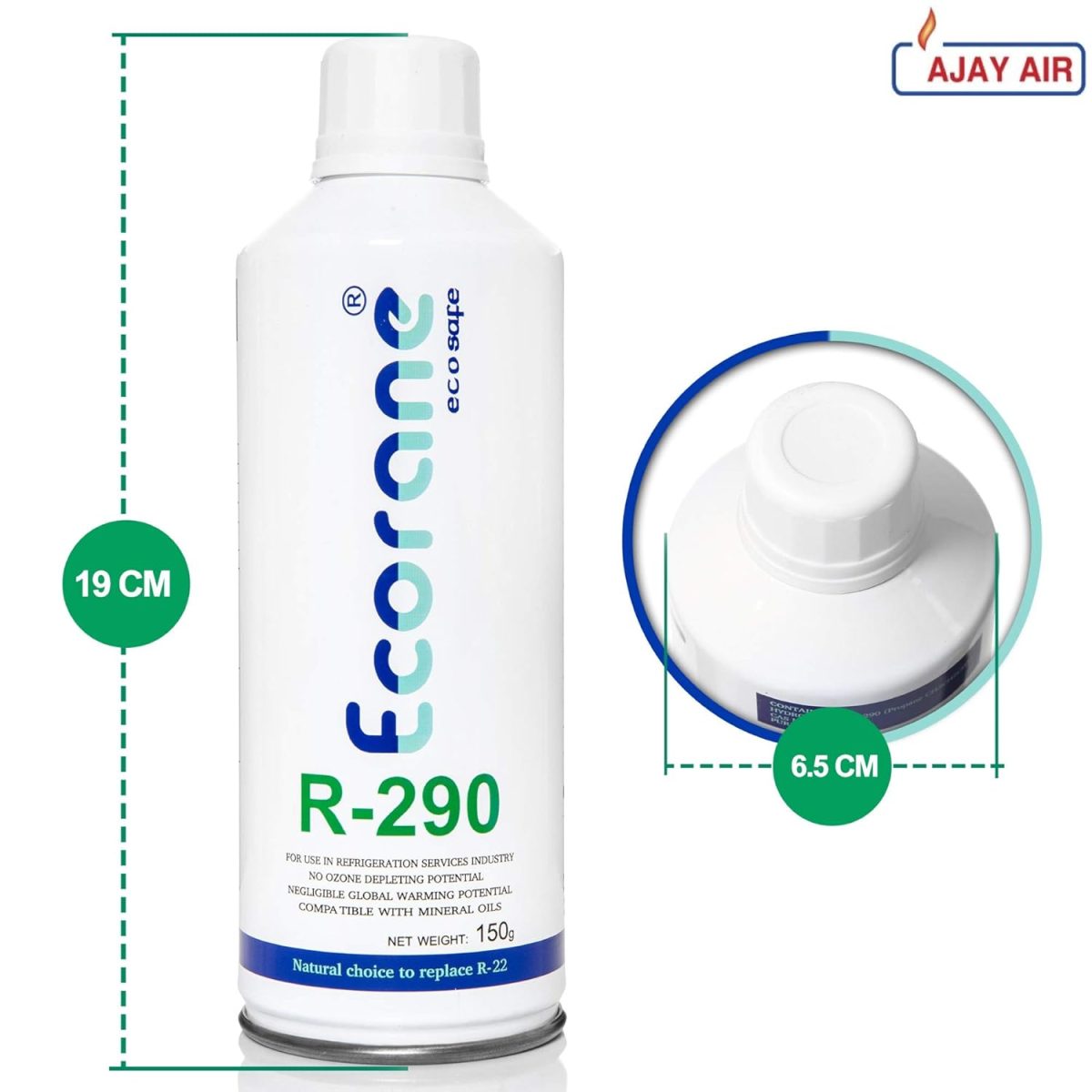ECORANE® Portable High Purity Good Propane r290 refigerant Gas Cylinder Canister Suitable for use in a Range of Refrigeration and air Conditioning Applications. (150gm) (2) - Image 5