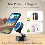 Portronics Hold X Magnetic Vacuum Suction Mobile Holder, Multiple Angle Adjustment, Retractable, Strong Magnetic Attachment, Compatible with iPhone & Android Phone for Car, Desk, Mirror, Glass(Black) - Image 3