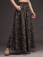 BADGER WINS Women Viscose Crepe Flared Printed Palazzo Elasticated Waist Loose-fit & Regular, Casual Wear (Free Size 28 to 42 Waist) - Image 2