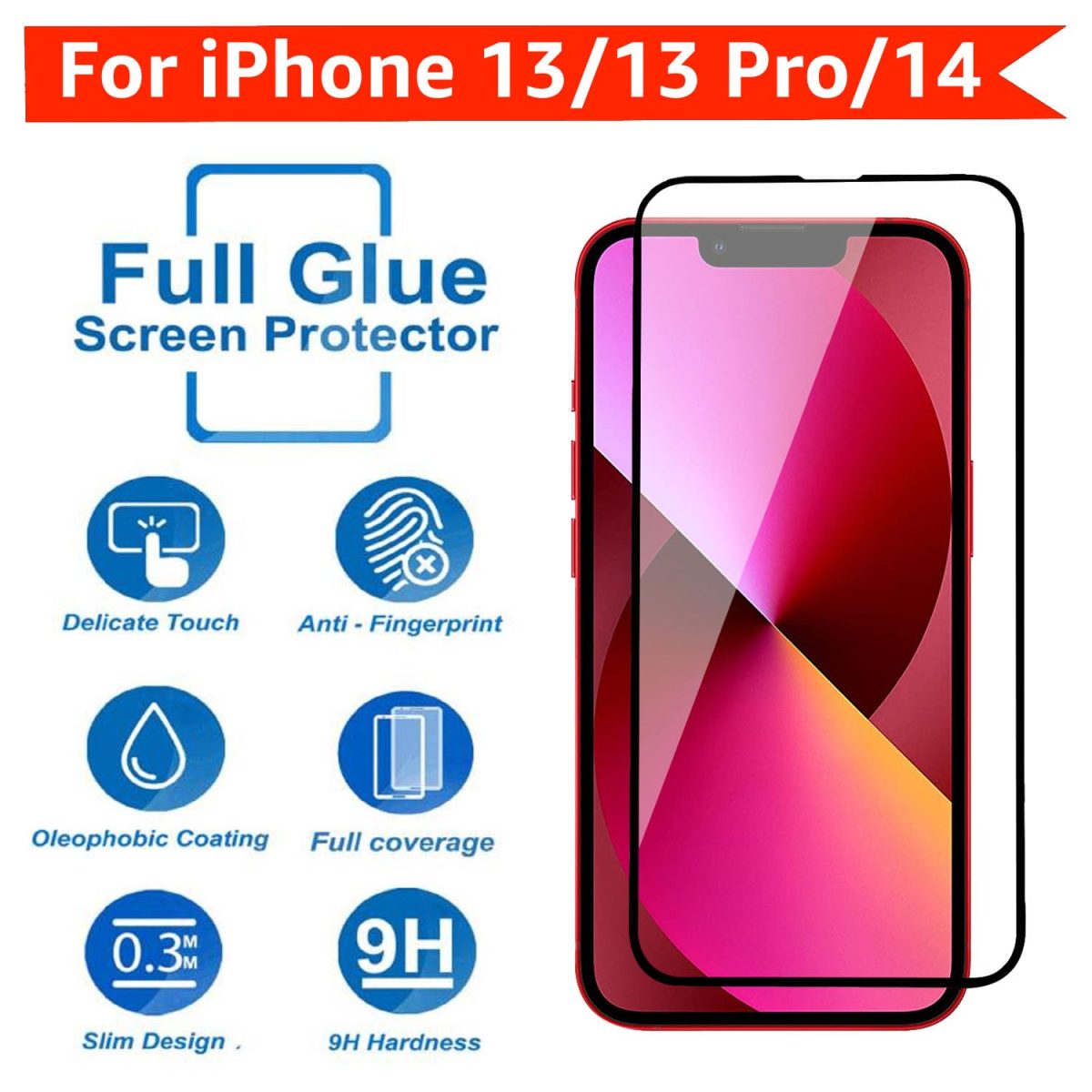 POPIO Military-Grade Gorilla Tempered Glass Compatible For iPhone 13/13 Pro / 14 / 16e (Black) Edge To Edge Coverage With Easy Installation Kit, Pack Of 1 - Image 5